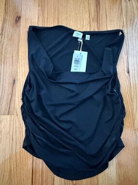 Wilfred Black Ruched Cowl Neck Tank